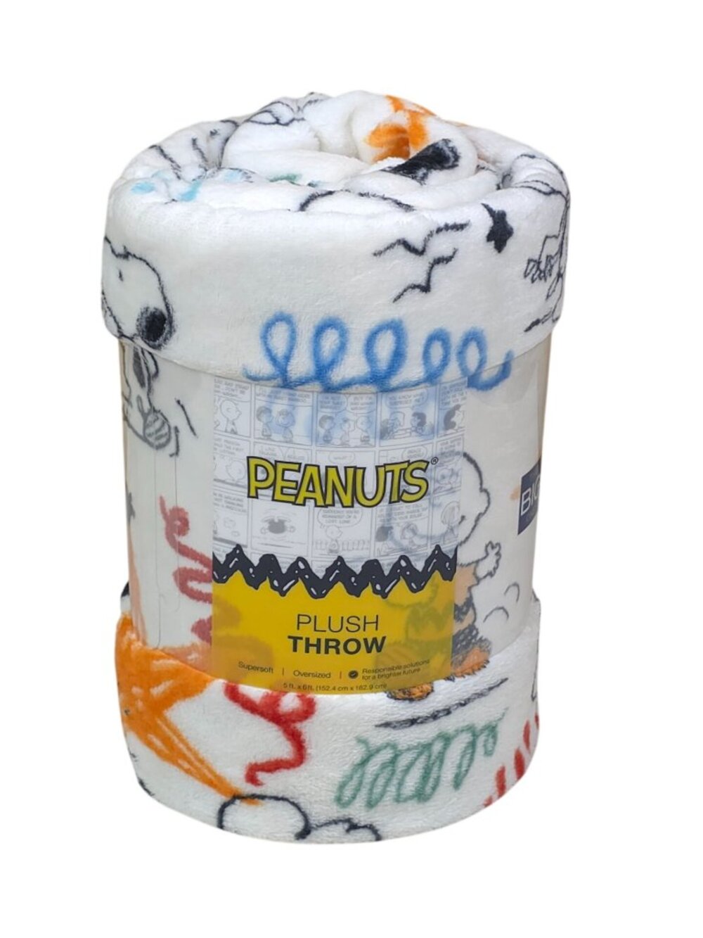 Peanuts Snoopy Oversized Plush Throw Blanket 5 Ft X 6 Ft Cartoon by The Big One